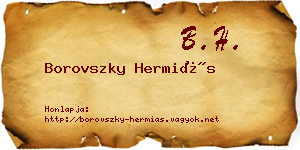 Borovszky Hermiás névjegykártya